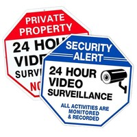 Panneau de signalisation de sécurité réfléchissant Mingchuang pour vidéosurveillance, film réfléchissant haute intensité, imprimé UV, 12 panneaux routiers en aluminium pour cour