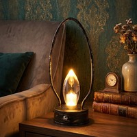 Lanterne à flamme LED portable rétro, rechargeable, lampe de camping à main, lampe de table vintage, lampe d'ambiance nocturne