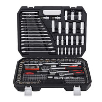 Ensemble d'outils mécaniques de 215 pièces, douilles et clés à cliquet, kit d'outils de réparation automobile, boîte à outils