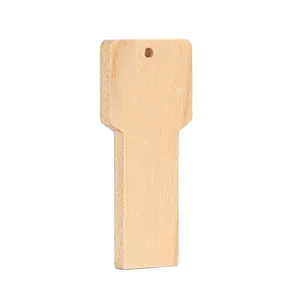 Casing Flash Drive Usb, wadah Pendrive kayu Maple ramah lingkungan bentuk garpu