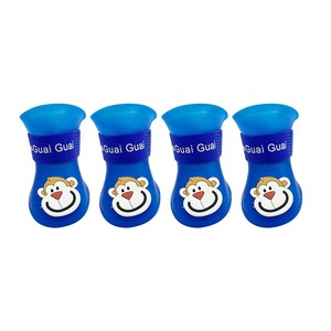 Stivali da pioggia in Silicone per animali domestici <span class=keywords><strong>con</strong></span> motivo stampato scarpe per cani in stile classico copri piede per gatti suole morbide Anti-sporco per cucciolo di orsacchiotto Bichon - Product Image 6