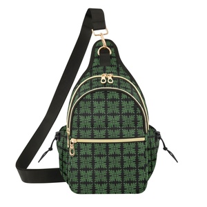 Hawaiian Green Ulu <b>Leaf</b> Print Custom Logo Messenger Bag Small Polyester Waterproof Women Custom Men Crossbody Shoulder Bag - Product Image 1