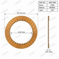 Disque d'embrayage à friction en bronze haute performance 40RC-7683 FUNK Transmission, 133,1 mm, dents internes IT45, cb9