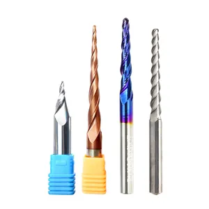 HRC45 50 55 60 68 Carbide R0.25 to R3.0 ball nose Taper Endmill cutter with shank 3.175 4 6 8 10 12mm customization