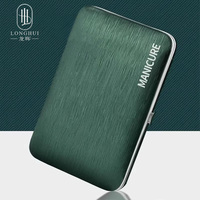 Longhui – Kit de manucure 18-en-1 vert en acier au carbone, comprenant coupe-ongles, outils de soin des pieds, cure-oreilles et rasoir à sourcils