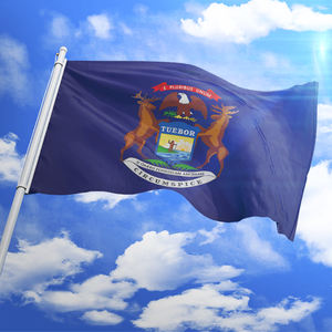 Produk Promosi 48H Pengiriman 3X5 Kaki 100% Poliester Setiap Sablon Logo Digunakan Di Sekolah Kustom Bendera Michigan - Product Image 2