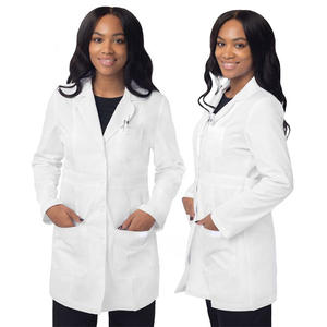 Venta al por mayor XL abrigos de hospital de manga larga para mujer logotipo personalizable Vietnam hizo polirayón Spandex tela Hospital uniformes - Product Image 6