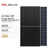 Panel Solar Monofacial Tipo N TCL de Alta Eficiencia 635~665 665W, Módulo Fotovoltaico Bifacial de Media Celda 640w 650w 660w