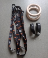 Anneaux de gymnastique réglables en bois massif 32 mm 28 mm avec sangles numérotées pour entraînement à domicile et fitness