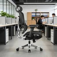 Chaise de bureau de direction de luxe avec design pivotant, mobilier de bureau ergonomique moderne en maille et acier