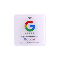 Cartes en PVC acrylique 100*100mm, cartes NFC, cartes Google, cartes RFID pour les avis Google
