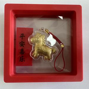 Nouvel An du Cheval, l'argent arrive bientôt. Chaîne de téléphone portable en cordon rouge doré, petit pendentif de dessin animé, porte-clés, ressort - Product Image 4