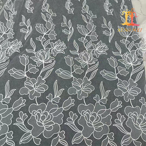 Phong cách mới trắng 3D laser ưa thích đám cưới thêu Bridal Tulle ren vải XM-BF0887 - Product Image 1