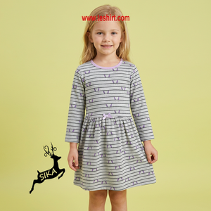 Gots certificó algodón orgánico al por mayor directo de fábrica 95% unisex de algodón orgánico 5% spandex bebé niña vestido anudado venta en línea - Product Image 2