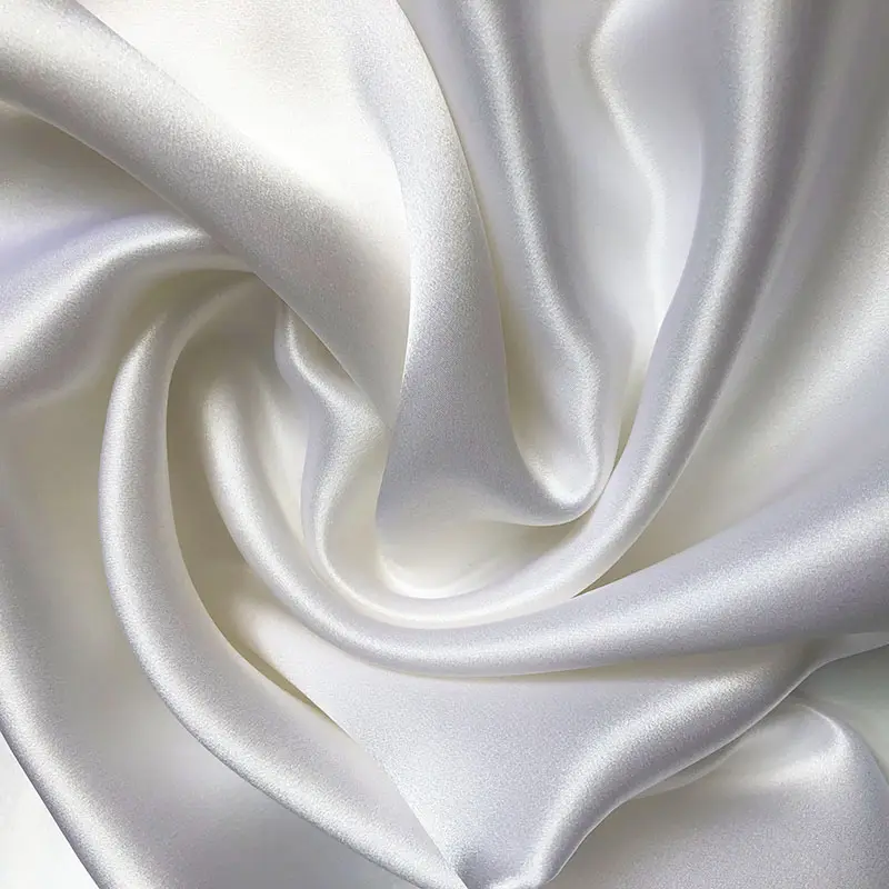 White Undyed Silk Fabric 19mm Silk Charmeuse Silk Stretch Satin Fabric for Dress