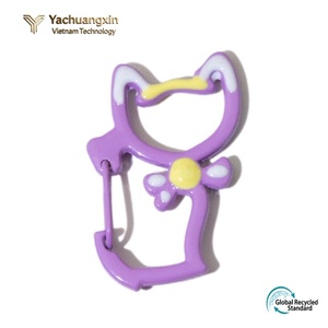Colorful <b>cat</b> spring coil keychain baked paint spring buckle accessories alloy irregular <b>ring</b> buckle - Product Image 3