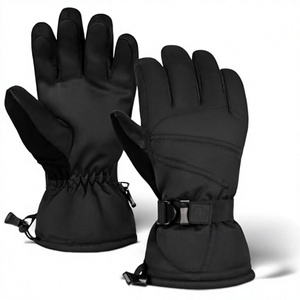 Guantes de Esquí Unisex Aislantes, Térmicos, con Cierre de Cordón, Negros, de Poliéster, para Deportes de Nieve al Aire Libre - Product Image 4
