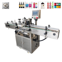 Machine d'étiquetage de bouteilles rondes de haute précision FKJX avec écran tactile PLC pour les contenants de liquides chimiques quotidiens