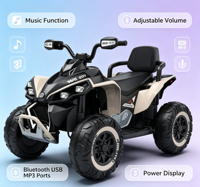 Voiture UTV pour enfants, modèle populaire, 12V, 380W, double moteur, Bluetooth, port USB MP3, télécommande parentale, quatre roues