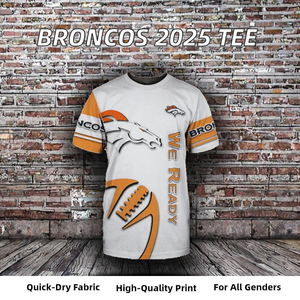 T-shirt de sport lavable et confortable de haute qualité des Denver Broncos 2025 – Vêtement promotionnel pour homme, toutes les 32 équipes de football - Product Image 2