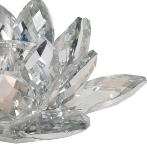 Portacandele in vetro Crystal Lotus, centrotavola decorativo per tavolo. - Product Image 4