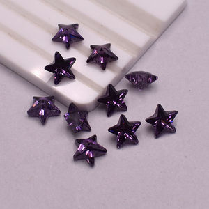 Piedra suelta de circonita <span class=keywords><strong>roja</strong></span> purpúrea con corte <span class=keywords><strong>estrella</strong></span>, gema para pendientes, piedra a juego, China - Product Image 4
