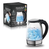 Bouilloire Électrique Transparente en Verre Sans Fil avec Arrêt Automatique et Protection Anti-Ébullition à Sec pour Ébullition Rapide – Vente en Gros