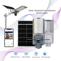 Lampe solaire de sécurité extérieure 4G Wifi tout-en-un avec caméra CCTV, vision nocturne, détection de mouvement, audio bidirectionnel et cloud