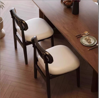 Chaise de salle à manger en bois massif et rotin, style vintage, dossier mi-siècle, siège rembourré, design minimaliste, origine Chine, pour la maison
