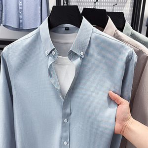 <span class=keywords><strong>Camicia</strong></span> <span class=keywords><strong>a</strong></span> <span class=keywords><strong>Quadri</strong></span> da <span class=keywords><strong>Uomo</strong></span> in Cotone <span class=keywords><strong>a</strong></span> Maniche Lunghe, Vestibilità Regolare, Modello Formale 7005 - Product Image 5