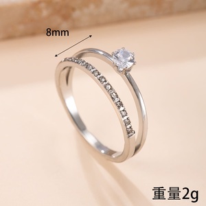 Dainty Double Layer Zircon <b>Ring</b> 18K Gold Plated Stainless Steel <b>Ring</b> Inlaid Cubic Zirconia Women Finger <b>Ring</b> Jewelry Gift - Product Image 5