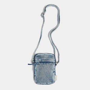 Man Custom Logo Vegan <strong>Shoulder</strong> Messenger Purse Mini Denim Crossbody Cell <strong>Phone</strong> <strong>Bag</strong> for Women - Product Image 1