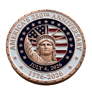 Pièce commémorative en cuivre fin 999 de 1 oz, édition 250e anniversaire de l'Amérique, avec Cloche de la Liberté en relief 3D, médaille de collection imprimée UV - Product Image 1