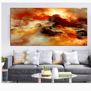 Soggiorno Poster di <span class=keywords><strong>grandi</strong></span> <span class=keywords><strong>dimensioni</strong></span> <span class=keywords><strong>stampe</strong></span> d'arte nuvola colorata marrone immagine della <span class=keywords><strong>parete</strong></span> su tela pittura astratta - Product Image 3