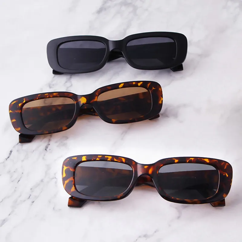 DLL161 2022 Vintage Eyewear Men Women Square Frame Sun Glasses Shades UV400 Retro Small Rectangle Sunglasses