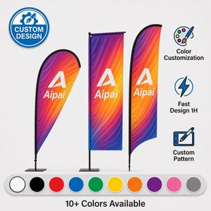 Bandera de Playa Personalizada con Plumas para Publicidad Exterior, Impresa a Medida para Ferias Comerciales y Promoción de Eventos - Product Image 1