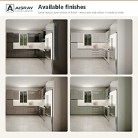 Armoires de cuisine personnalisées en acrylique au design contemporain, aménagement en forme de L, boîtes d'armoires en MDF et options de rangement coulissants