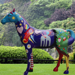 Estatua grande de resina de fibra de vidrio, estatua de animales salvajes de tamaño real para decoración de jardín, centro comercial - Product Image 2