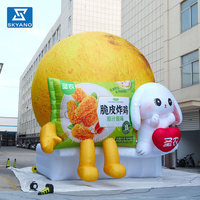Ornement diversifié de vacances lune poulet lapin modèle publicité décoration gonflable pour magasin de chaîne de poulet frit