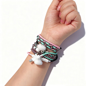 Cuffie In-Ear Cablate Stile Braccialetto ad Alta Frequenza con Cavo Hi-<span class=keywords><strong>Fi</strong></span> e Controllo Integrato, Cuffie a Braccialetto con Filo Intrecciato - Product Image 2