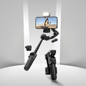 Estabilizador <span class=keywords><strong>Gimbal</strong></span> Inteligente M06 con Seguimiento IA de 3 Ejes, con Barra de Extensión de Aleación de Aluminio, Micrófono Inalámbrico y Luz de Relleno - Product Image 1