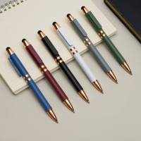 Stylo publicitaire YF PEN, stylo à bille en plastique, action rotative, fonction tactile, largeur d'écriture 0,7 mm, encre noire/bleue, pour le bureau et l'école.