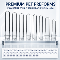 Préformes PET PCO 1810 personnalisées de 28 mm, 20g, 24g, 28g, 38g pour bouteilles d'eau minérale et de boissons, préformes transparentes de qualité alimentaire