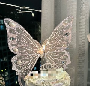 Decoración de Pastel <span class=keywords><strong>para</strong></span> el Día de San Valentín, Lámpara Luminosa con Forma de Mariposa Grande, Decoración de Flores <span class=keywords><strong>para</strong></span> <span class=keywords><strong>Cumpleaños</strong></span>, Hermosa Decoración de Ambiente - Product Image 6