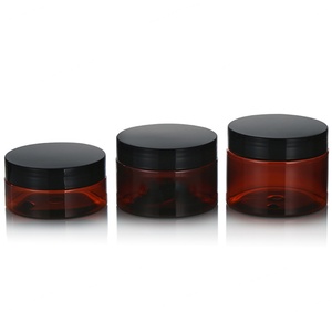 Amber PET Cosmetic <b>Jars</b> 50ml-500ml for Skin Care Face Cream & Body Butter-<b>Plastic</b> Screw Cap - Product Image 2