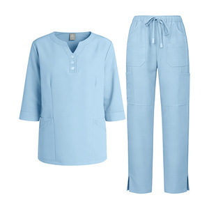 Unisex Elastic Long-Sleeved <b>Doctor</b> Scrub <b>Sets</b> Blouses Shirts for Beauty Salon Hospital Use In-Stock Hospital Uniforms Jinteng - Product Image 5