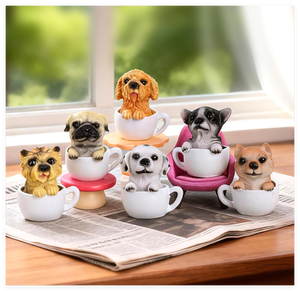 Miniatura 3D in Resina: <span class=keywords><strong>Cane</strong></span> in Tazza - Statuetta Scultura per Play-Doh e Slime, Mystery Blind Box, Portachiavi Anime, Giocattoli per Bambini - Product Image 4