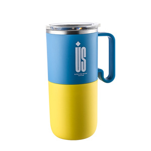 Nouveau Gobelet Isotherme 30oz Color Block 2026 en Acier Inoxydable avec Poignée et Couvercle pour Café et Thé - Product Image 1