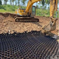 Géocell en plastique alvéolaire texturé et perforé en PEHD, prix fabricant, grille de gravier pour la construction routière