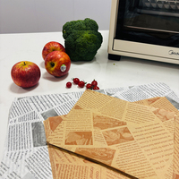 Feuilles de papier sulfurisé carrées fines et légères, imprimées, de qualité alimentaire, pour l'emballage et la cuisson des fruits de mer